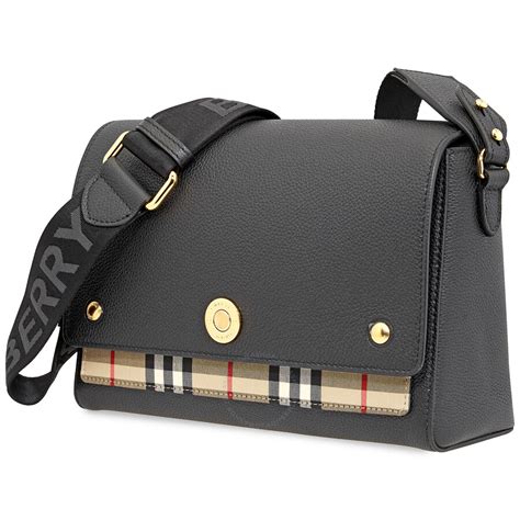 burberry mini vintage check and leather note bag|Burberry Check note crossbody strap.